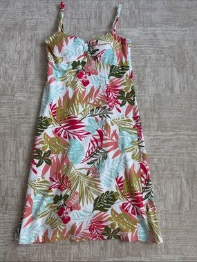 Tommy Bahama S supima cotton iconic tropical paradise sweetheart neckline midi